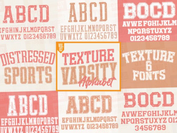 Texture Varsity Alphabet: A Vintage Display Font with Character